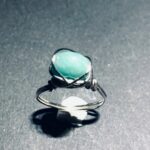 R027 ring zilverdraad lichtgroene steen